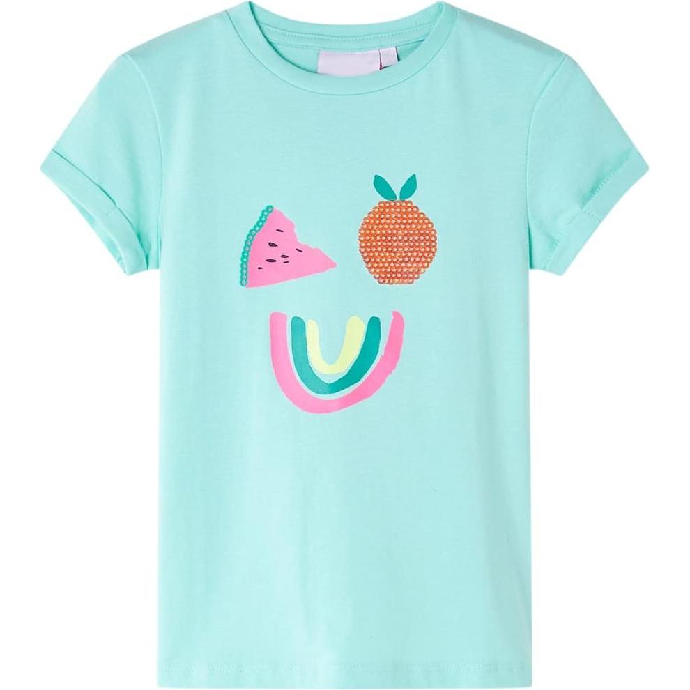 VidaXL, Unisex, Shirt, Kinder-T-Shirt Helles Minzgrün 116,Material: 95, Grün, (116)