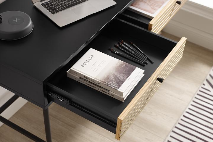 Immagine prodotto SalesFever Scrivania in vero legno impiallacciatox75 nero (120 x 50 x 75 cm)