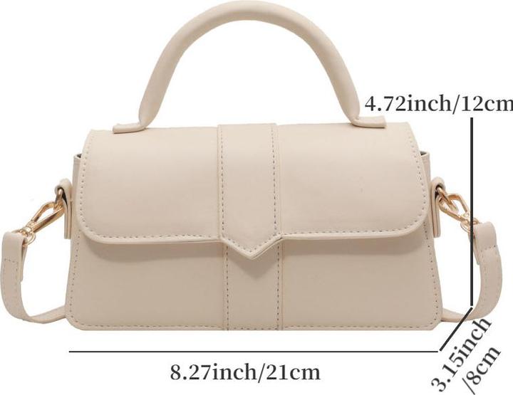 Only-Bags.Store Solide Farbe strukturierte Umhängetasche, All-Match Top Handle Geldbörse, PU Leder Handtasche