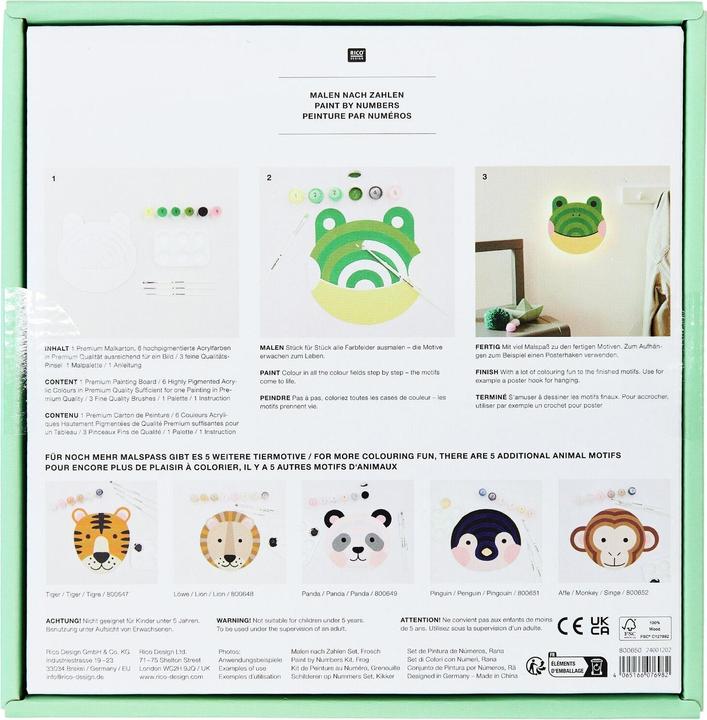 Actual product image Rico Design Malen nach Zahlen Set, Frosch, FSC 100%