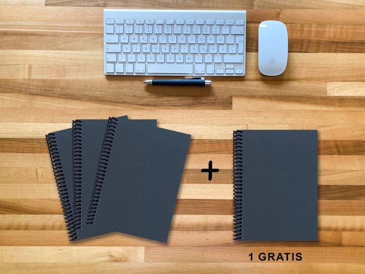 Actual product image A 5 notebook - set, 3+1 free, Luxury 80 pages BLUE NEW LAPISLAZULI GLITTER OPTICS, blank (A5, Plain)