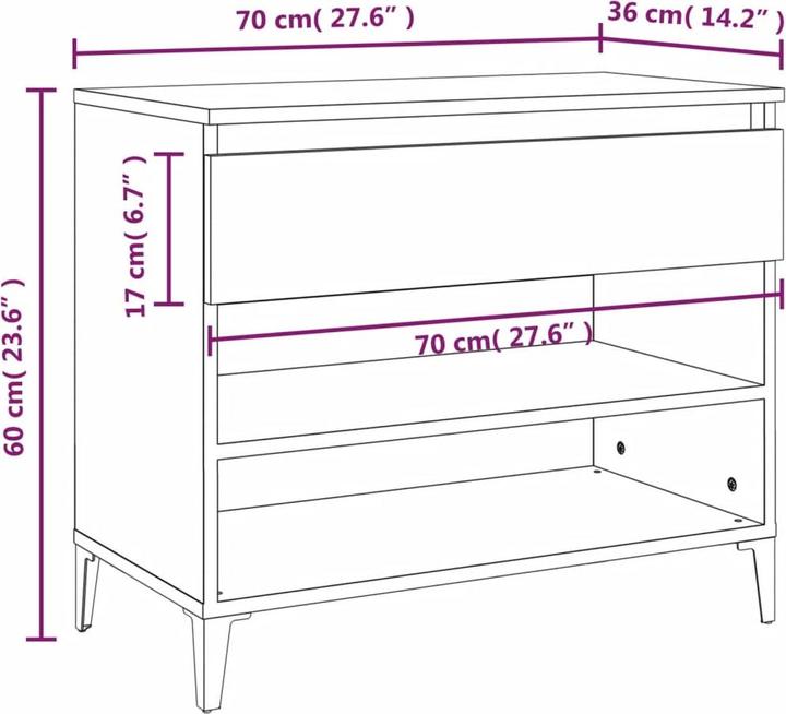 Produktbild vidaXL Schuhschrank (70 x 36 x 60 cm)