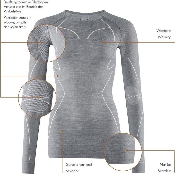 Actual product image Falke WT Longsleeved Shirt Regular w (L)