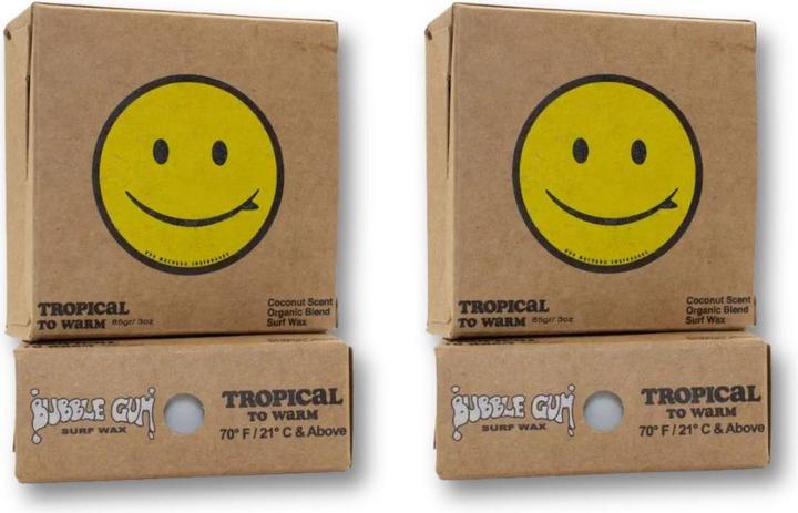 Bubble Gum Surf Wax Surf Wax Organic Tropic / Basecoat 4 Stück