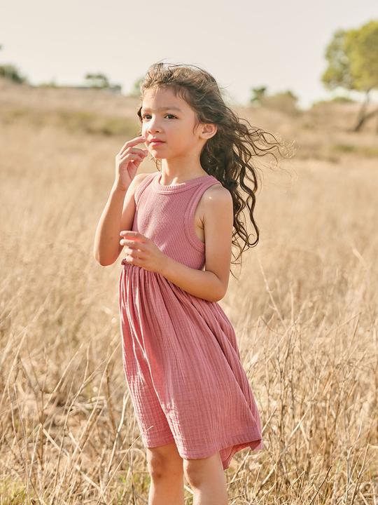 Produktbild Vertbaudet Ärmelloses Kleid mit Materialmix Mädchen (110)