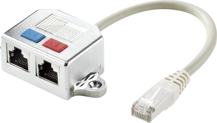 Actual product image Renkforce RJ45 T-adapter CAT 5e for Cablesharing 1:1 Parallel (RJ45 (2x))