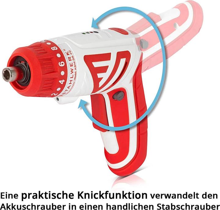 Produktbild Stahlwerk Akkuschrauber ASM-36 FC Köln Edition kompakter 3,6 V Stabschrauber (Stromversorgung über USB)