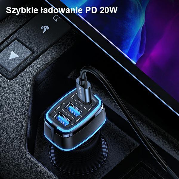 Image du produit Usams Ład. sam. 2xUSB+1xUSB-C C24 80W (only head) Fast Charge czarny/black CC126TC01 (US-CC126)