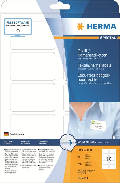 HERMA A4 removable name labels