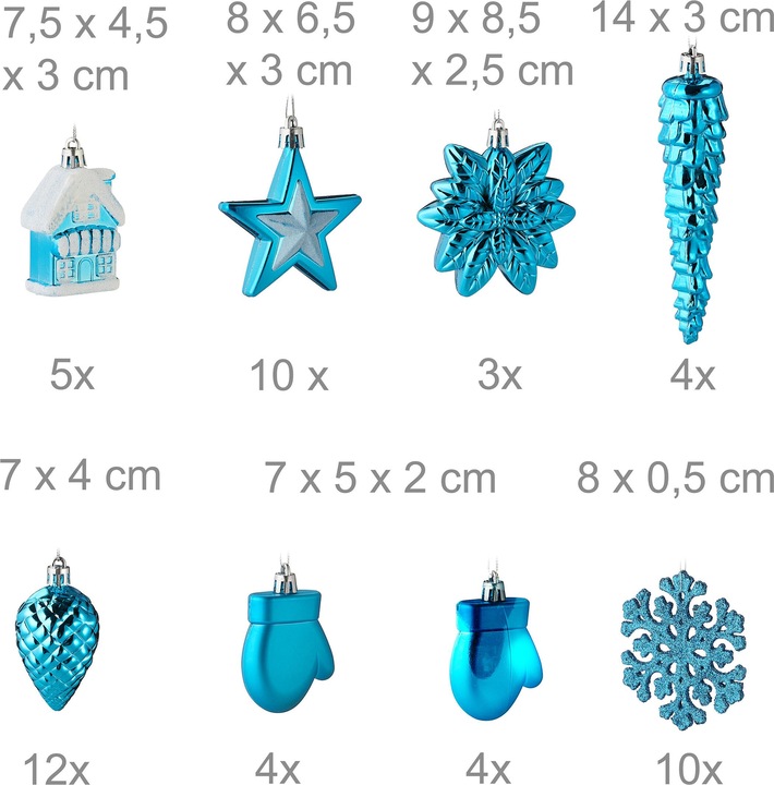 Actual product image Relaxdays 100-piece Christmas bauble set (100 -part)