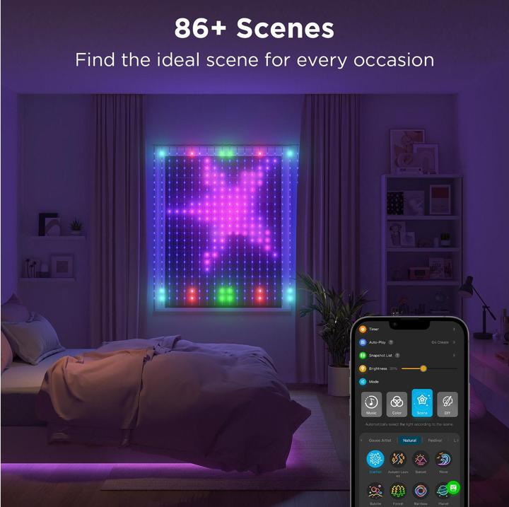 Produktbild Govee Curtain Light (RGBIC, 150 cm, Indoor)