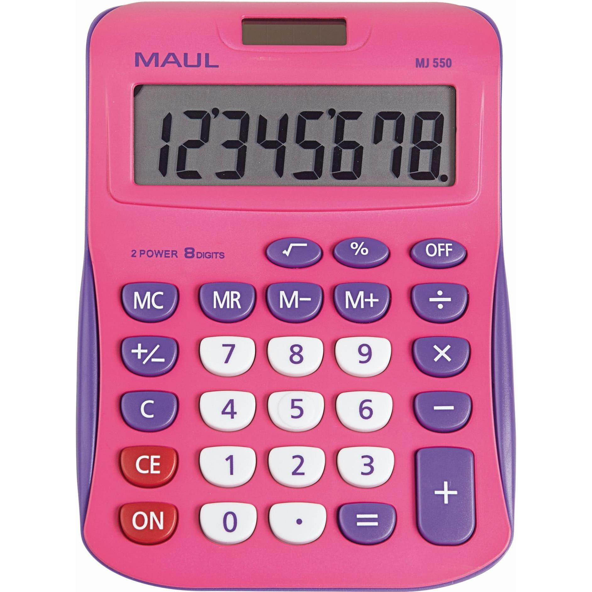Maul, Taschenrechner, Taschenrechner MJ550 Junior Pink (Batterien, Solarzellen)