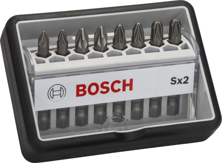 Produktbild Bosch Professional Zubehör 8-tlg. Schrauberbit-Set, Robust Line, Sx PZ, Extra Hard-Ausführung (Kreuz Pozidriv PZ M1, Kreuz Pozidriv PZ M2, Kreuz Pozidriv PZ M3)