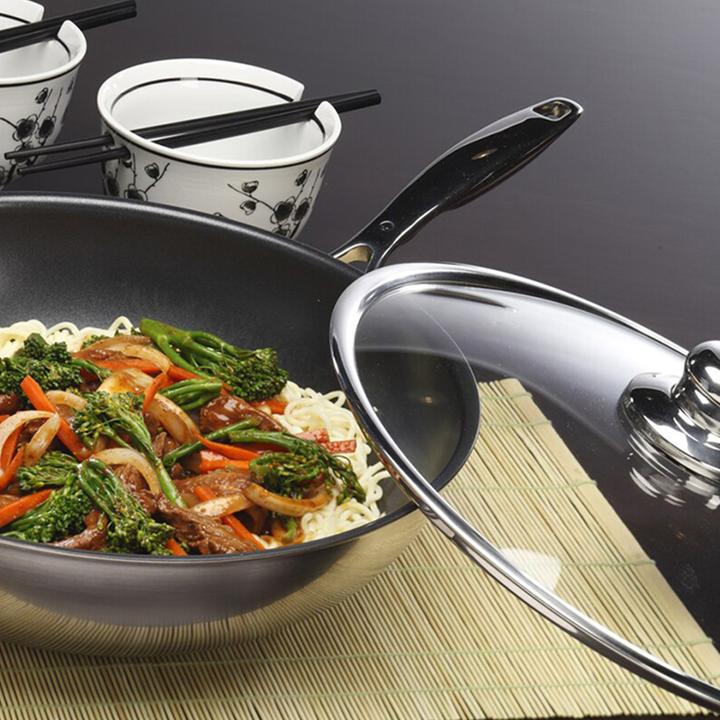 Image du produit Swiss Diamond Poêle à wok (32 cm, Wok, Acier inoxydable, Fonte d'aluminium)