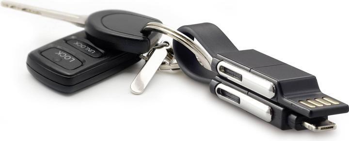 Actual product image Renkforce OTG 6-in-1 USB adapter cable, folds into a key ring thanks to magnets in the connector (0.20 m)