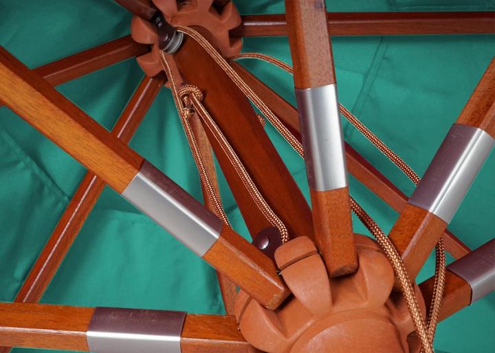 Image du produit Swisshandel24 Gastronomie Parasol en bois, Parasol de jardin, Polyester/bois 14kg, carré 3x3m corde antichoc - b (3 m)