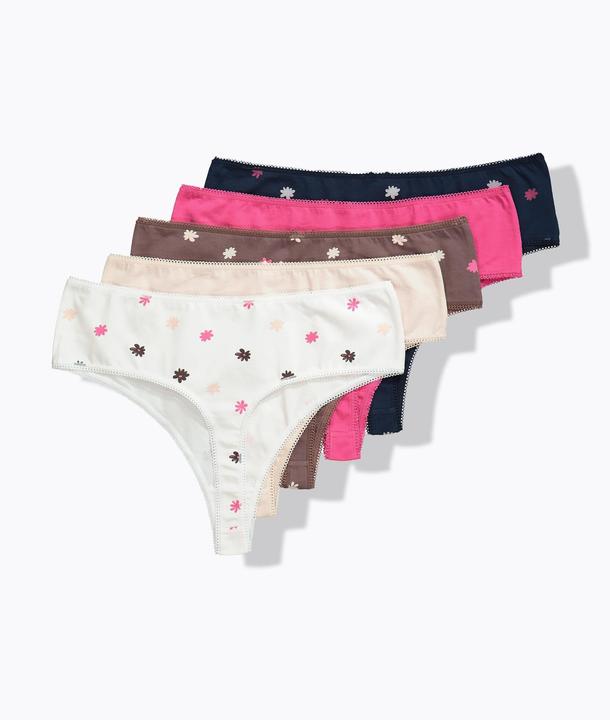Produktbild Ulla Popken Strings, 5er-Pack, Millefleur/einfarbig (60)
