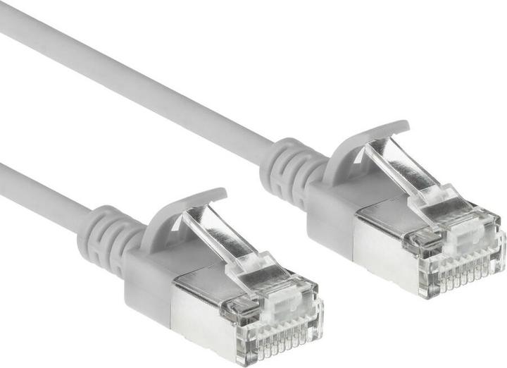 Produktbild ACT Grey 0.5 meters LSZH S/FTP CAT6A slimline patch cable snagless with RJ45 connectors (S/FTP, CAT6a, 0.50 m)