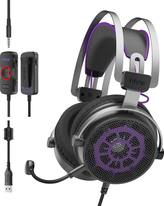Actual product image Fifine H18V Gaming-Headset kabelgebunden USB + 3,5 mm (Cable)