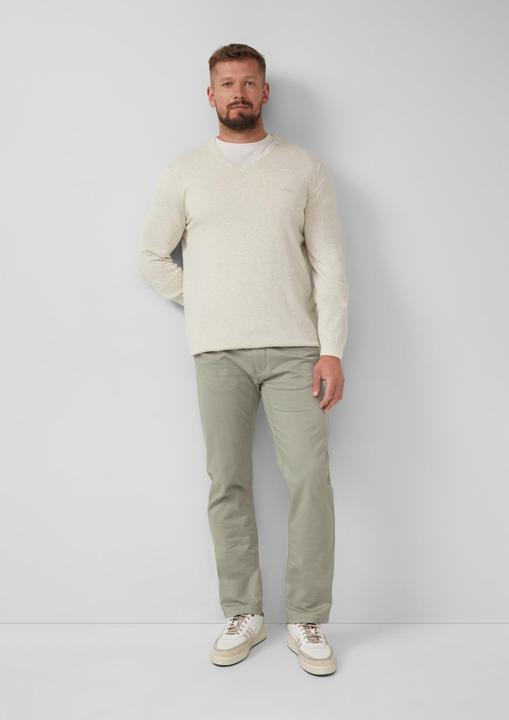 Produktbild s.Oliver Strickpullover Strickpullover mit Logo-Stickerei (XXL)