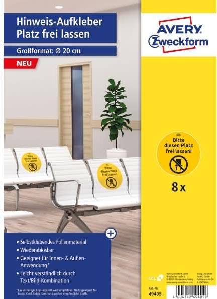 Actual product image Avery Notice labels set Ø 200 mm, 8 sheets