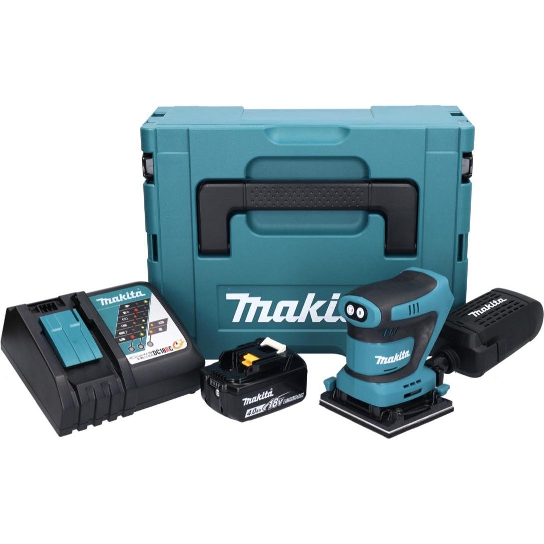 Thumbnail - Makita, Schleifmaschine + Poliermaschine, DBO 480 RM1J Akku Schwingschleifer 18 V 112 x 102 mm + 1x Akku 4,0 Ah + Ladege...