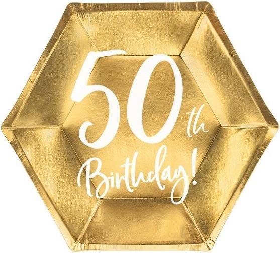 Actual product image Partydeco Plate 50 years in gold