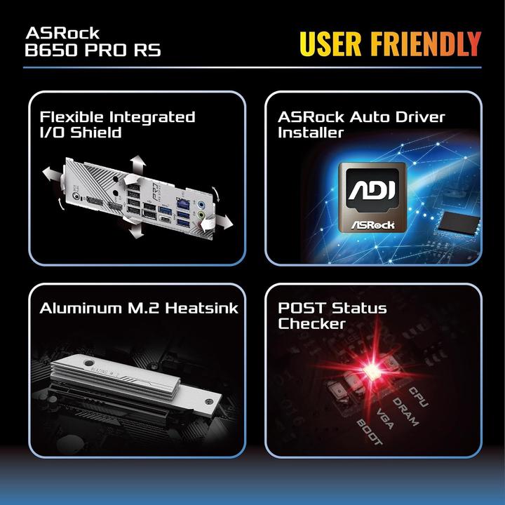 Productafbeelding AsRock MB B650 Pro RS AM5 HDMI/DP DDR5 (AM5, AMD B650, ATX)