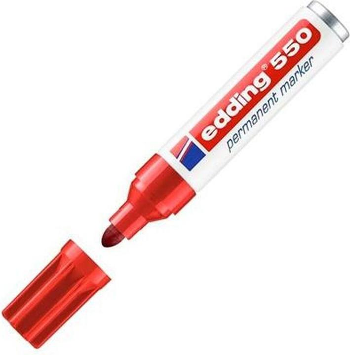Produktbild Edding 550 Permanent Marker, Rundspitze, versch. Farben (Rot, 4 mm, 10 x)