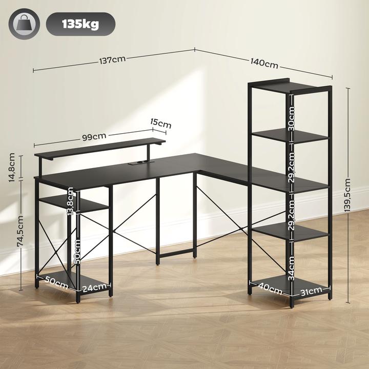 Actual product image Homcom Eckschreibtisch (140 x 137 x 139.5 cm)