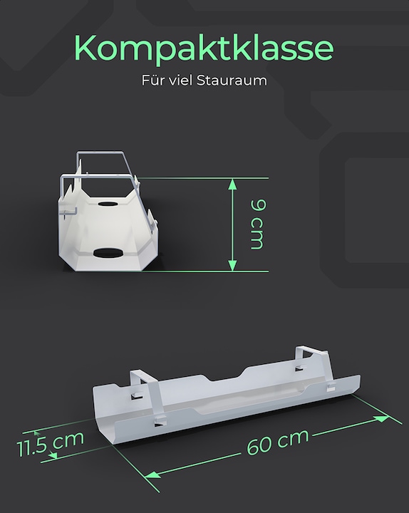 Actual product image Icy Box Cable management tray (Cable hole, 61 cm)