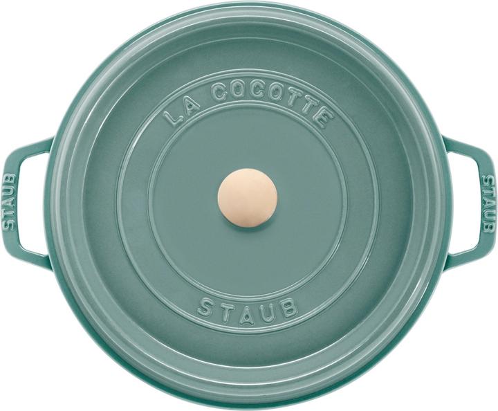 Actual product image Staub Cocotte 28 cm, round, eucalyptus, cast iron 6.7l (28 cm, Casserole + Stewpot, Cast iron)