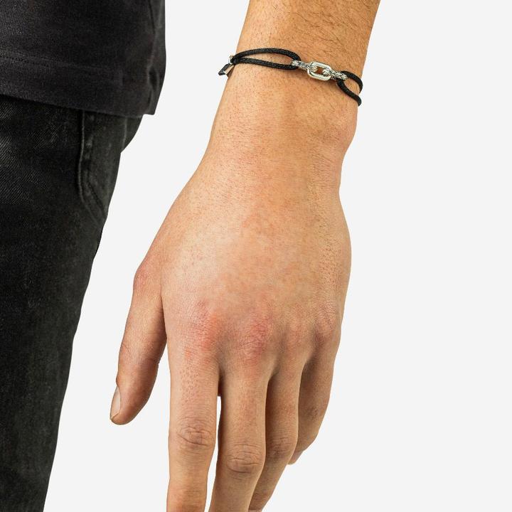 Produktbild Buddha to Buddha Armband Kordel Katja Silber Schwarz (27 cm, Nylon, Silber 925)