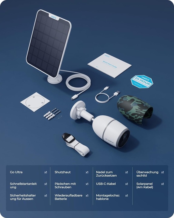 Image du produit Reolink Caméra 4G/LTE GO Ultra avec panneau solaire 2 + SIM (3840 x 2160 pixels)