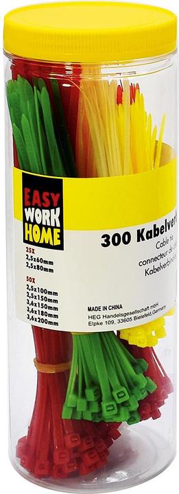 Easy Work Kabelverbindersatz (Kunststoffkabelbinder, 72 mm, 6 Stk.)
