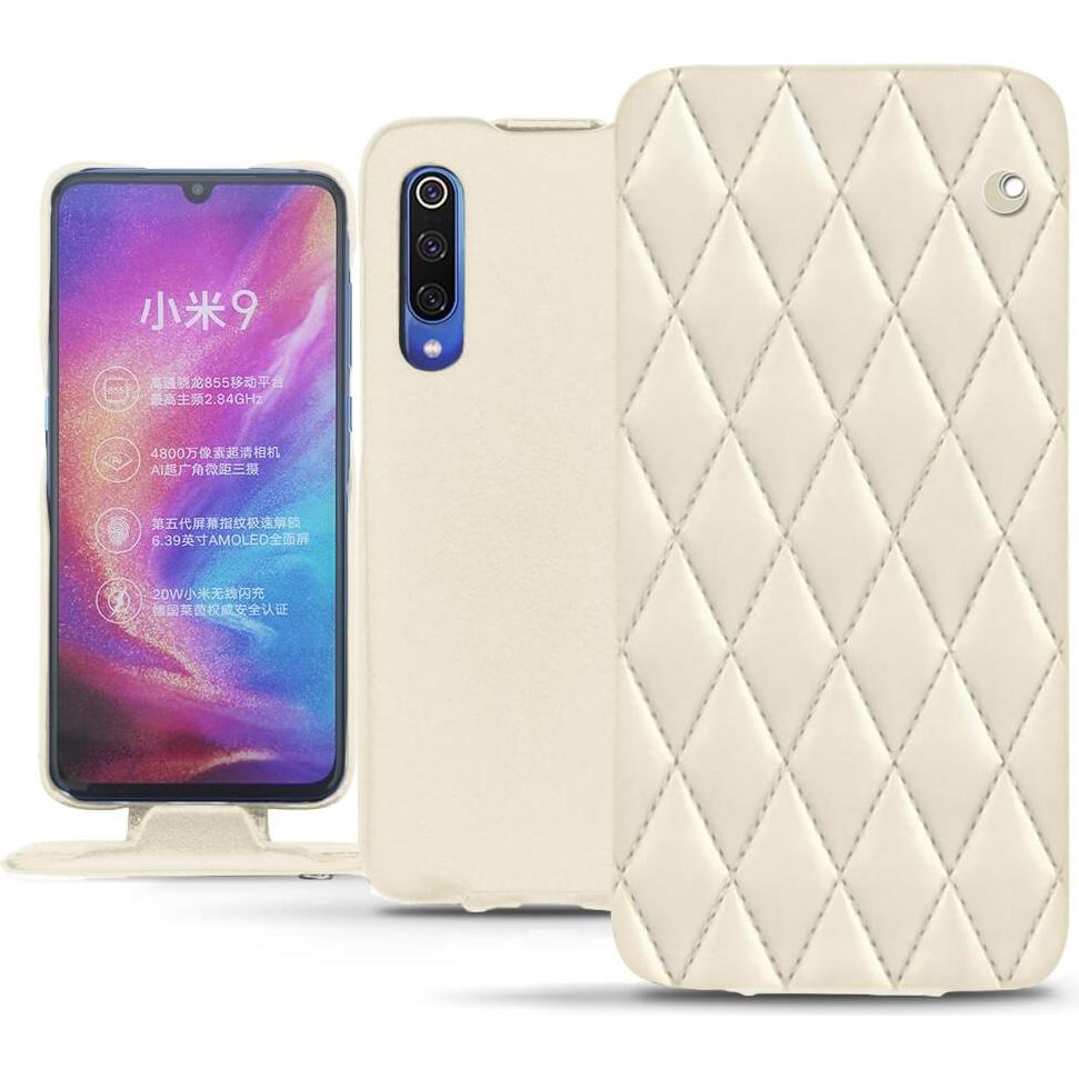 Noreve Lederschutzhülle vertikal (Xiaomi Mi 9), Smartphone Hülle, Weiss