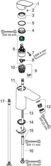 Produktbild hansgrohe Logis Einbau-Waschtischarmatur, Chrom (71107000)