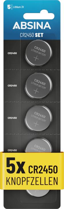 Absina Knopfzelle CR 2450 3 V 5 St. Lithium (5 Stk., CR2450)