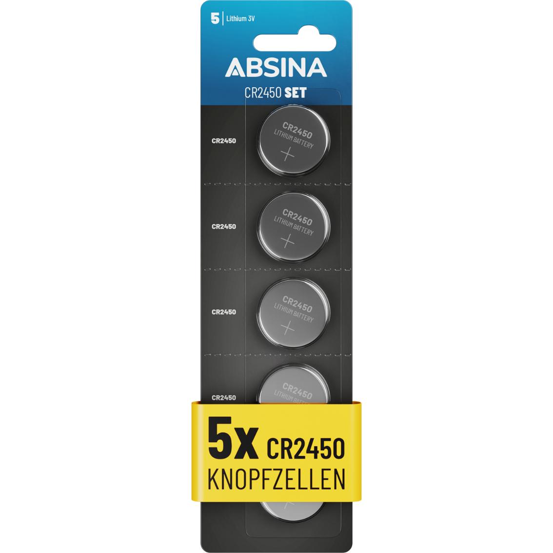 Absina Knopfzelle CR 2450 3 V 5 St. Lithium (5 pz.), Batterie + pile