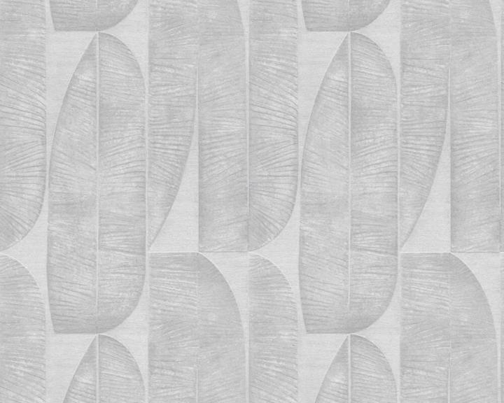 AS Creation VINYL BEHANG VLIES BASIS 396582 GRIJS BLADEREN (12)