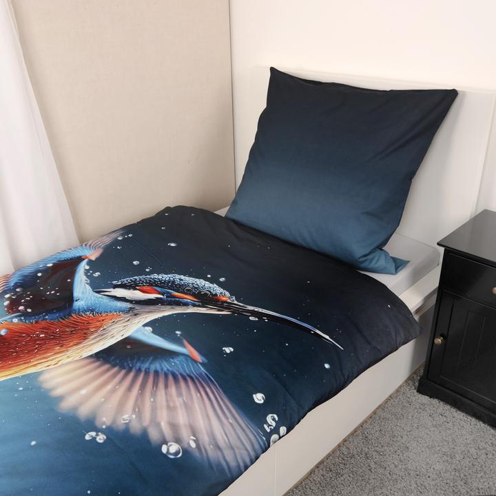 Actual product image Herding Kingfisher bed linen 80/80+135/200 cm (135 x 200 cm, 80 x 80 cm)