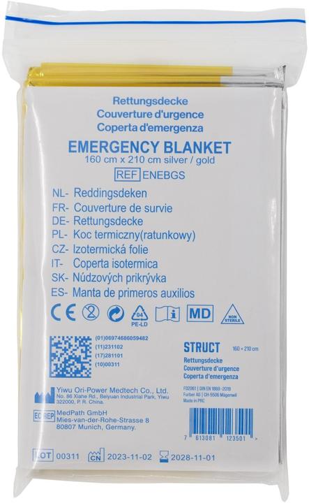 Actual product image Struct Rescue blanket 160 x 210 cm, Set: No, Product type (First aid set accessories)