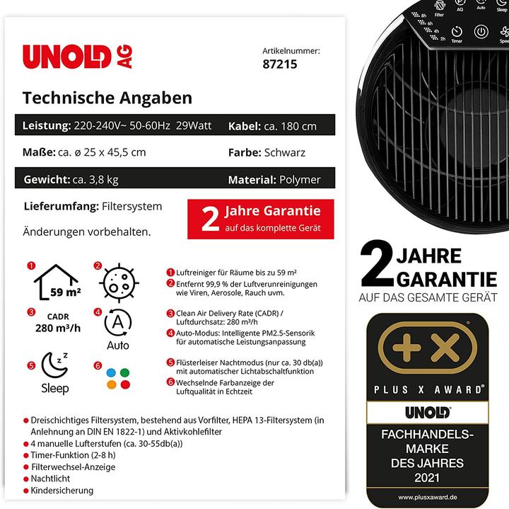 Produktbild Unold Luftreiniger Alpha (59 m²)