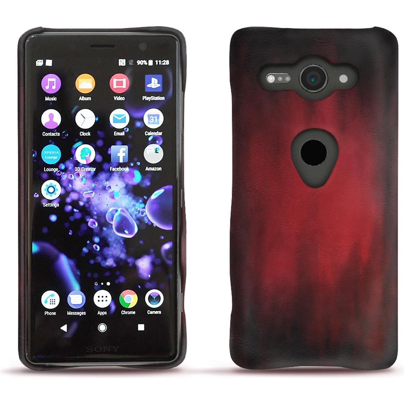 Noreve Lederschutzhülle (Sony Xperia XZ2 Compact), Smartphone Hülle, Rot