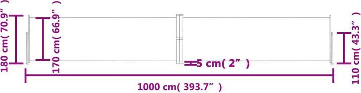 Image du produit vidaXL Auvent latéral (10 m)