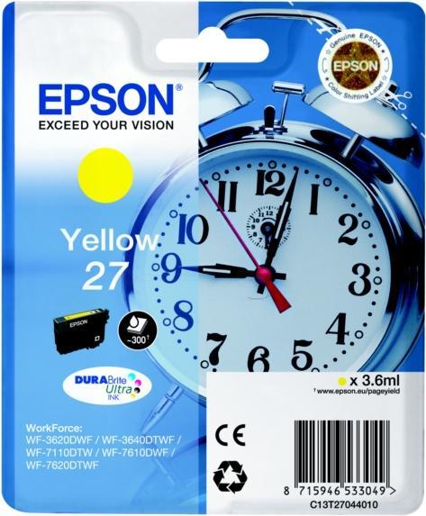 Produktbild Epson 27 - 3.6 ml - Gelb - Original - Blister mit RF- / aktustischem Alarmsignal (Y)