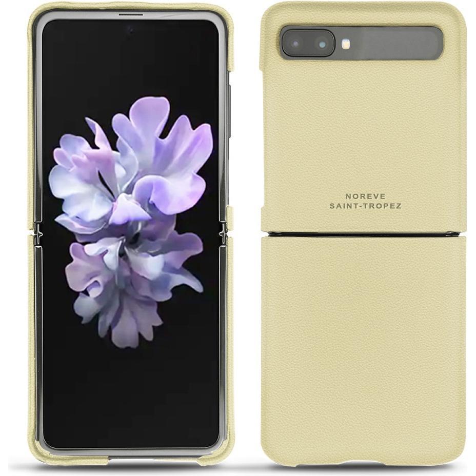 Noreve Lederschutzhülle (Samsung Galaxy Z Flip), Smartphone Hülle, Beige