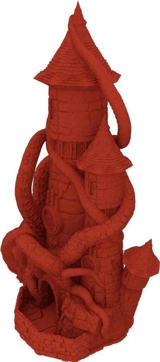 Produktbild Feldherr Fates End Würfelturm Kraken kirschrot – 3D gedruckt, modular (Kunststoff)