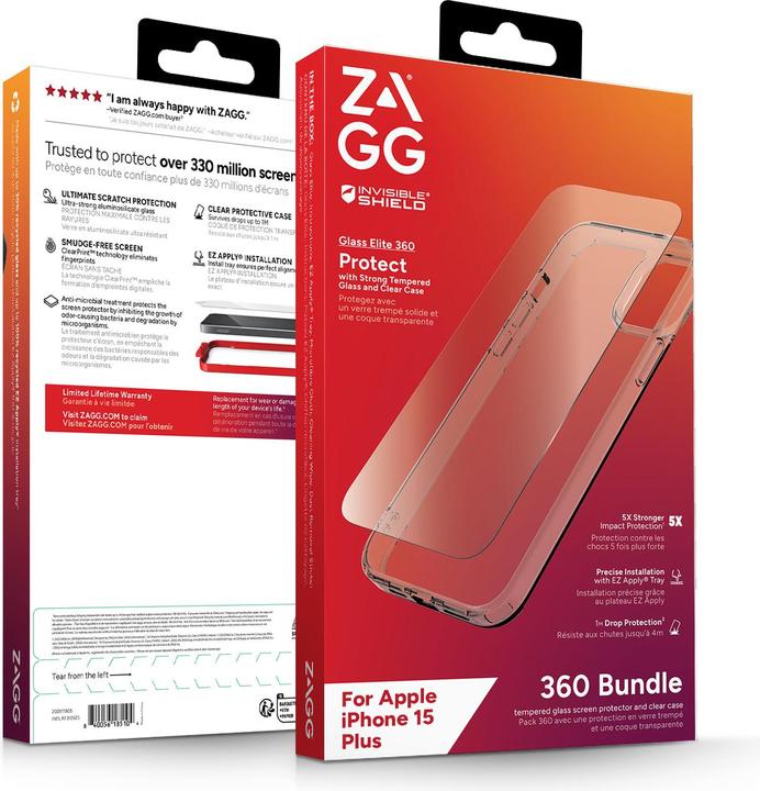 Produktbild Zagg Invisibleshield Bndl Glass (1 Stk., Apple iPhone 15 Plus)