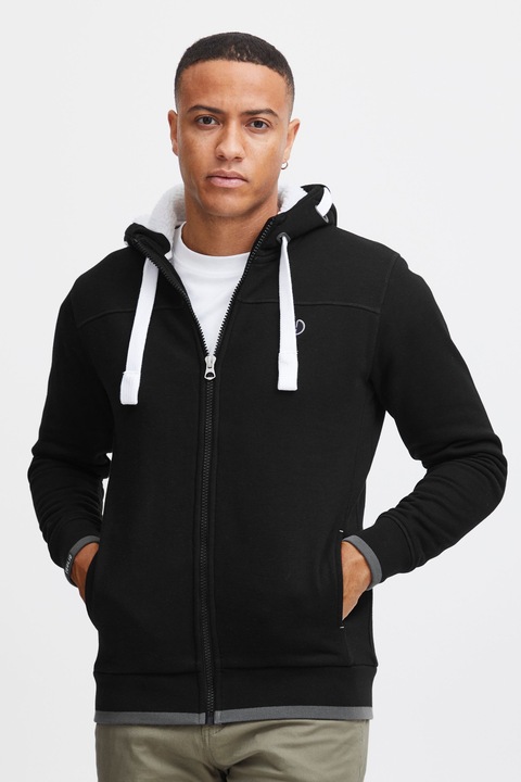 Image du produit Solid BenjaminZip Pile Veste En Sweat Avec Peau De Mouton Zippé Sweat-Shirt Pour Homme À CapucheDoub (S)